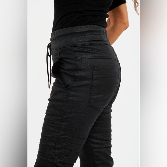 Bevy Flog Shely High Waisted Black Original Grid Mini Check Drawstring Pants - Picture 4 of 13